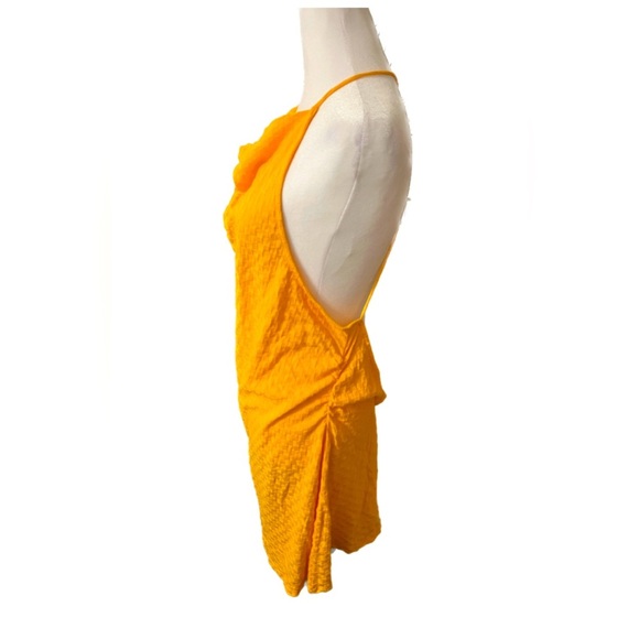 NEW FREE PEOPLE - Square Neck Halter DRESS Criss Cross Back in Orange - Picture 4 of 6